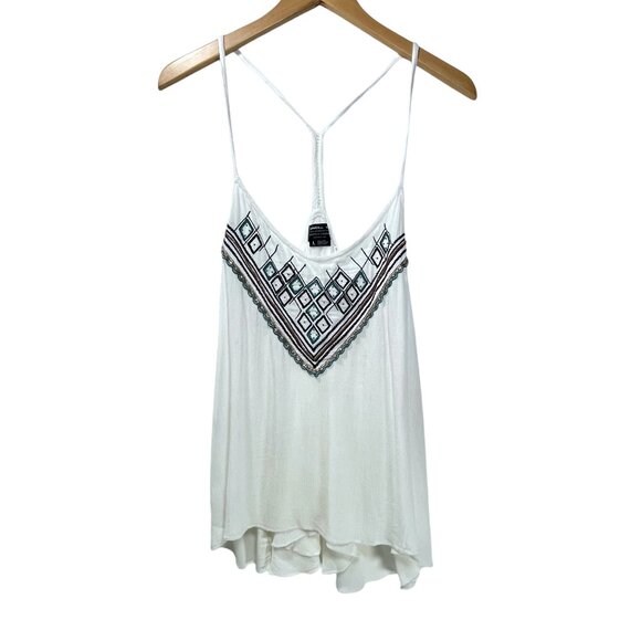 O'Neill Tank Top Embroidered Trim Racerback Tunic Tank Top Womens L Tank Top - Picture 1 of 10